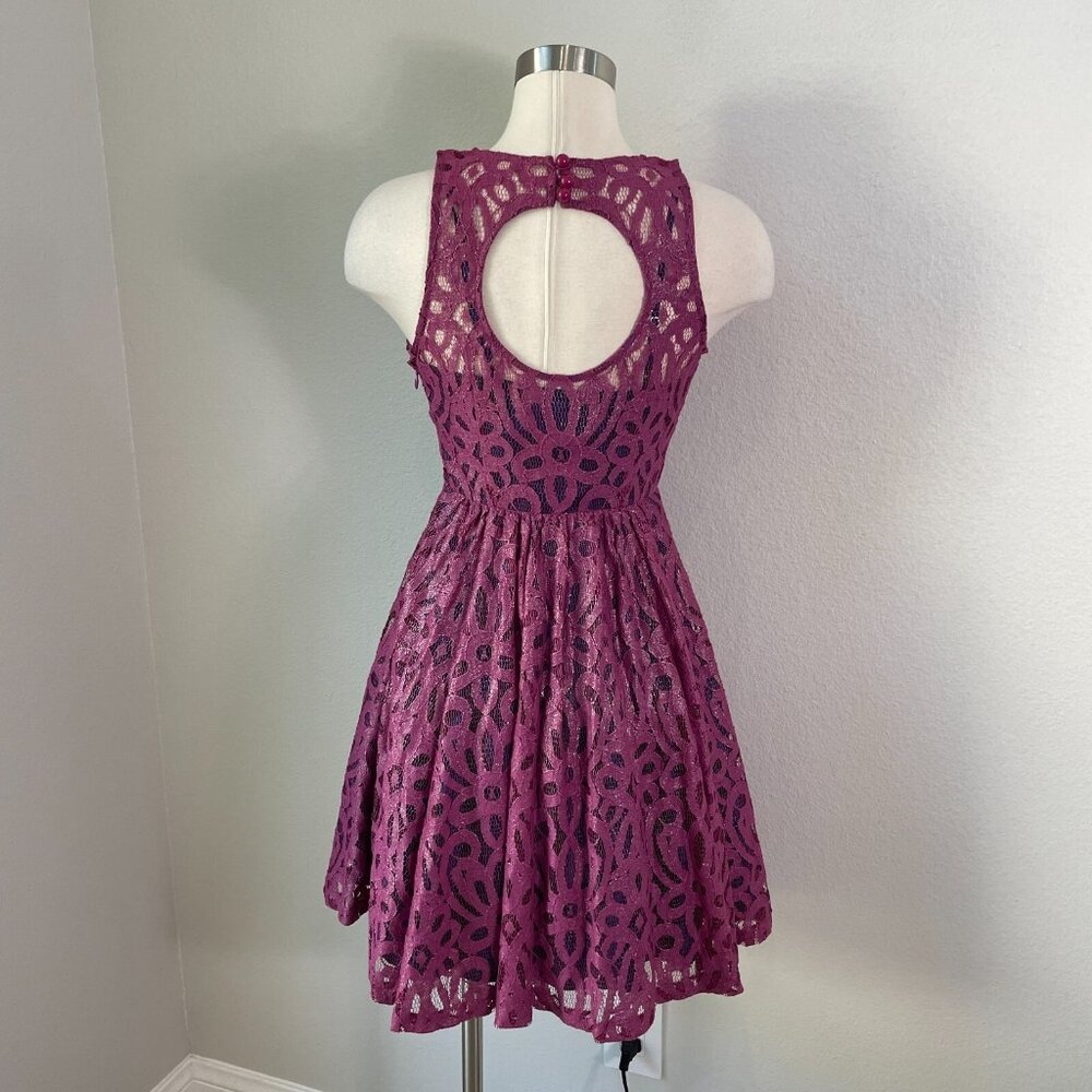 NEW Anthropologie Frock Tracey Reese Womens 2 Metallic Lace Fit Flare Dress - Picture 6 of 11